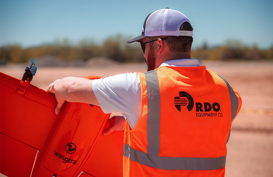 RDO Employee holding Wingtra Drone