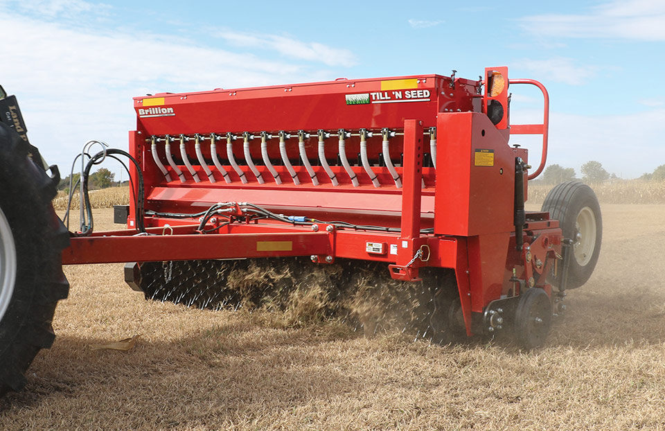 Brillion Till 'N Seed working in the field.