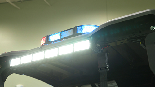 Shows the Gator’s front and rear light bars to offer first responders ultimate visibility.   