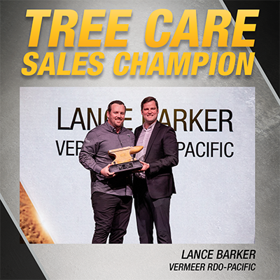 Vermeer Tree Care Sales Champ of the Year - Lance Barker