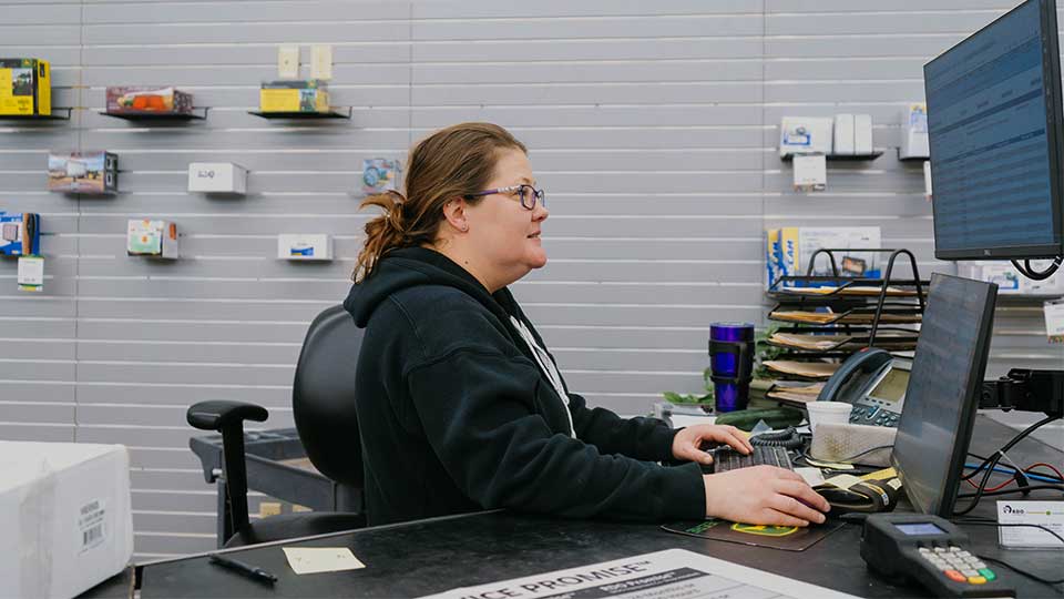 Parts Specialist Behind the counter at Store