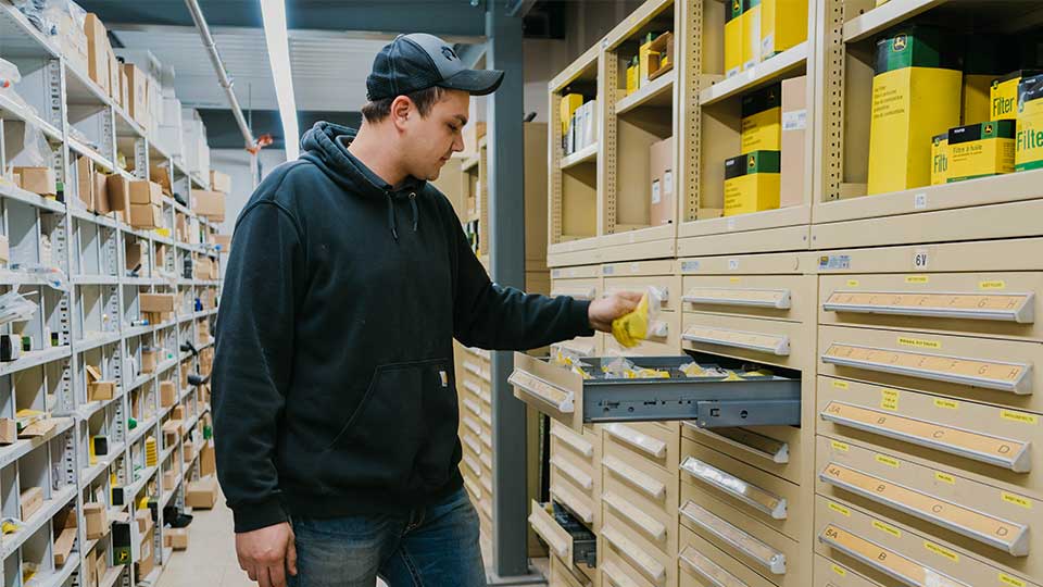 parts specialist at rdo equipment co in the parts area.