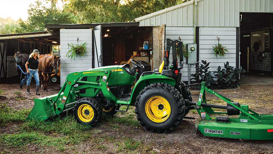 compact utility tractor on ranch