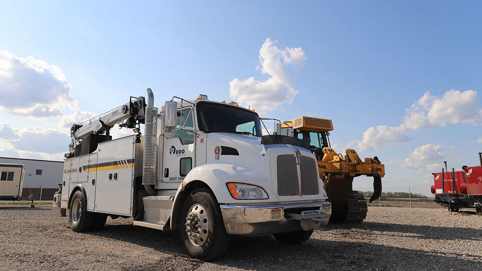 field service truck at construction site