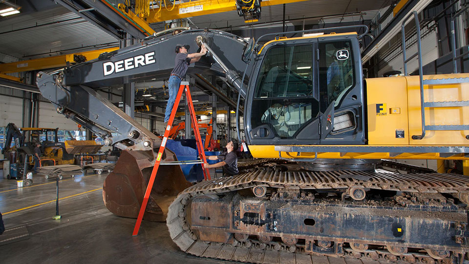 technician working in service shop