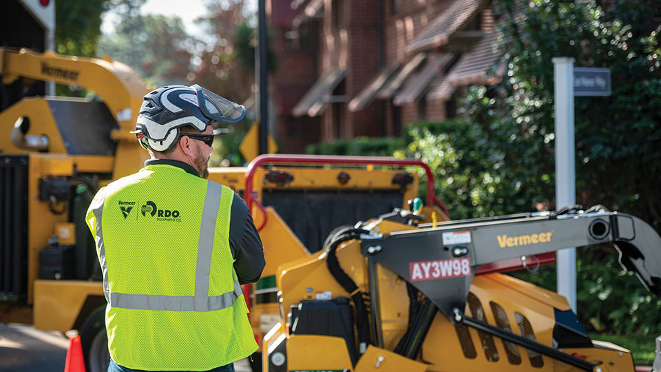 service technician working on vermeer equipment