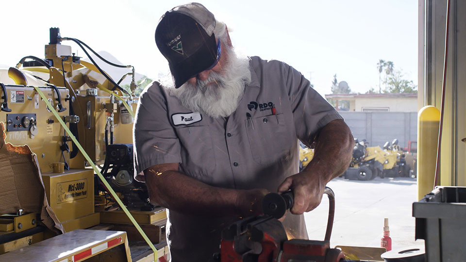 RDO Vermeer service technician working on machine