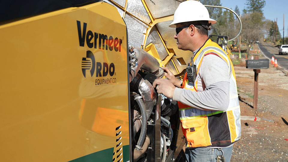 Vermeer equipment being fixed by RDO technician