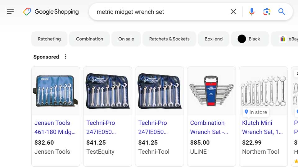 service technician tools on search engine results page